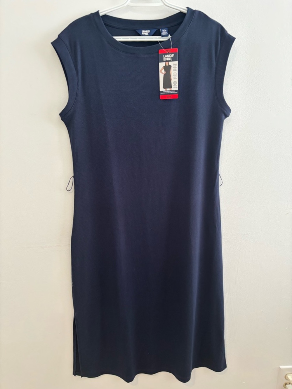 Lands' End Midnight Navy Sleeveless Ribbed Dress